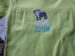 CARTER'S boy's NWT sz 3 months 2-piece DIVE CAPTAIN dog cotton yellow/gray set - Picture 1 of 4
