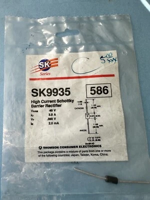 Rectificador de barrera Schottky SK9935 (NTE586) - Nuevo stock antiguo Foto 1 de 2