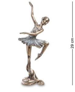 Veronese Resin Ballerina Girl Dress Figurine Bronze Statue 11" MADE IN ITALY - Picture 1 of 3