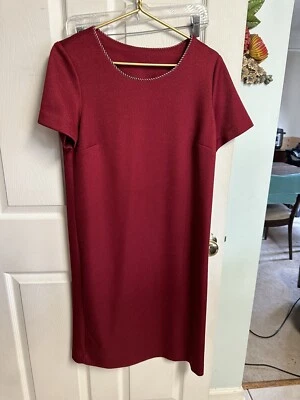 2 Piezas Vestido Tejido Rojo Años 60 70 Midi Manga Corta Línea A Mod Mcm Med/L W Chaqueta Rojo Foto 1 de 4