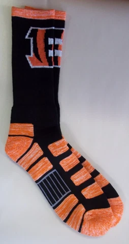 Cincinnati Bengals Men's Crew Socks Large Size 10 to 13 Patches Cover