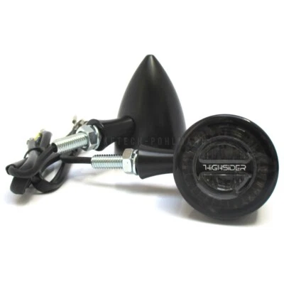 LED Blinker Rücklicht Rocket Bullet Schwarz 3 in 1 Getönt E-gepr. Chopper Custom - Bild 1 von 4