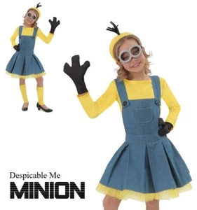 Girls Deluxe Despicable Me Minion Jumper - Girls Funny Halloween Costume - Picture 1 of 5