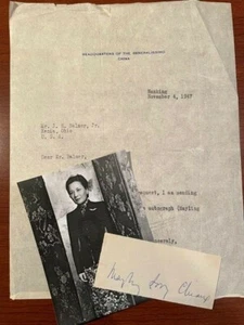 MADAME CHIANG KAI-SHEK SIGNED SLIP, FIRST LADY OF CHINA, TAIWAN & OFFICIAL LTR. - Bild 1 von 1