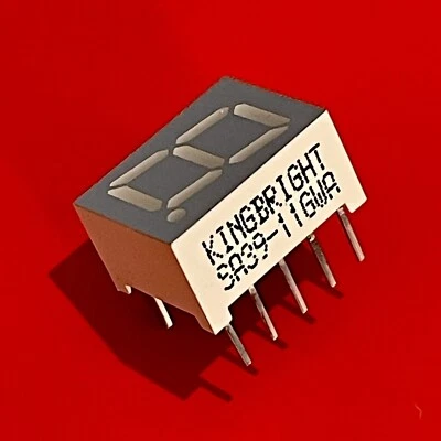 [1x] Pantalla LED Numérica SA39-11 Kingbright 7 Segmentos 0.3" Verde 568nm DIP-10 - Imagen 1 de 4