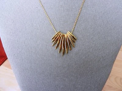 Michael Kors Goldtone Tribal Pendant Necklace MSRP $145 - Image 1 of 4