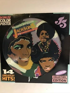 Micheal Jackson & Jackson 5/14 Grst Hits-Vinyl LP Picture Disc & Poster VGC+ E1 - Picture 1 of 8