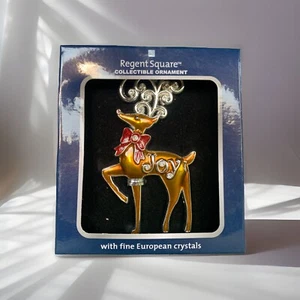 Christmas Reindeer Ornament Accented With Fine European Crystals - Picture 1 of 1