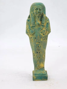 Ancient Egyptian Ushabti Statue Guardian Servant of Soul Afterlife Green Finish - Picture 1 of 5
