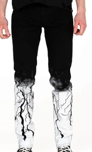 WOW! New Tag Marc Jacques Burton "Crixus" Lighting Print stretch jean sz 36 $675 - Picture 1 of 3