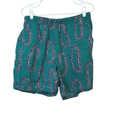 Water Prints by Reyn Spooner Vintage Men’s Swim Trunks Teal Leis Size XL Hawaii - Image 1 of 4