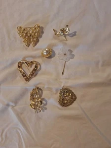Broschen 6 elegante Faus goldfarben 1 Stecknadel gut atemberaubend zeitlos Mode - Bild 1 von 4
