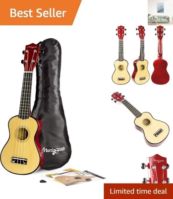 Elegant Natural Soprano Ukulele with Gig Bag & Chord Book for Beginners - Image 1 of 4