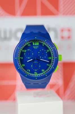 Nuevo Raro Reloj Swatch Suizo Limitado Cronógrafo 42MM SUSN400 Azul C Verde Foto 1 de 4