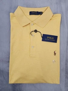 Polo Ralph Lauren Classic Fit Soft Touch Yellow Polo Shirt Men's Size L-Tall - Picture 1 of 10