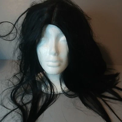 Long Black Hair Wig Synthetic Hairpiece Halloween Costume Dress Up - Image 1 of 4