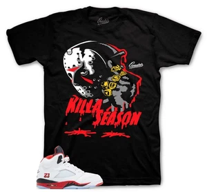 Shirts Match Jordan 5 Fire Red 2020 Sneaker Tee - Killa Season Sneaker Tees - Picture 1 of 2