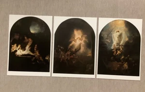 3 Postkarten, Ostern, Grablegung, Auferstehung, Himmelfahrt, Rembrandt, neu - Bild 1 von 2