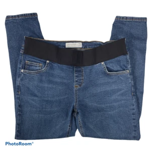 Topshop Maternity Jamie W30 (sz12) Under Belly Bump Panel Ankle Crop Moto PullOn - Picture 1 of 4