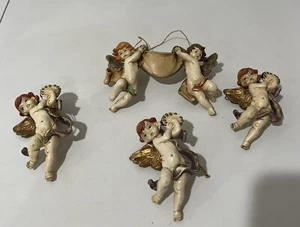 Vintage Cherub Angel Ornament Figure W/ Tambourine Made In Philippines - Picture 1 of 17