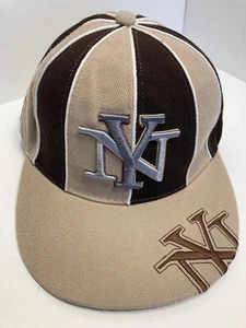 New York Yankees Hat Cap Adult Medium Beige Brown 212 NY Embroidered Pinwheel - Picture 1 of 16