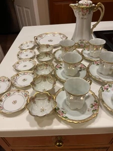 Antique Nippon Morimura Tea POT,6 CUPS/SAUCERS,5 MINI BOWLS,6 MINI PLATES,SERVER - Picture 1 of 18