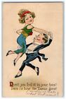 1914 Couple Dancing Tango Bark River Michigan MI Posted Antique Postcard