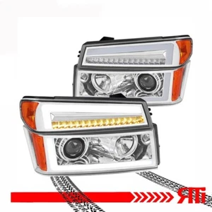 For Colorado Canyon 04-12 Projector Headlight +LED Sequential Turn Signal Chrome - Picture 1 of 4