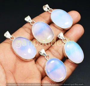 Opalite Gemstone Pendant 925 Silver Plated Wholesale 5pcs Jewelry Lots - Picture 1 of 1