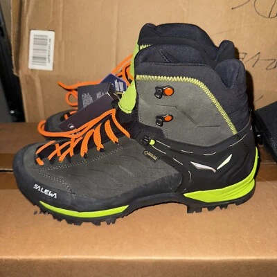 Men’s sz 14M Salewa Mountain Trainer Mid GTX Boots Black Sulphur Green - Image 1 of 4