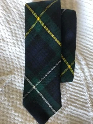 Corbata de cuello de lana a cuadros escocesa tartán vintage con volantes Campbell 58,5" Foto 1 de 4