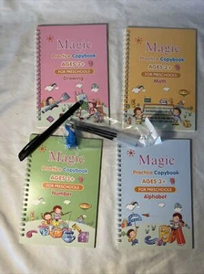 Magic Practice Copybook Set Riutilizzabile Inglese Numero Calligrafia Libro Bambini NUOVO - Foto 1 di 1