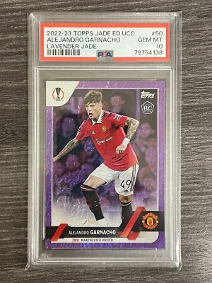 2022 Topps Alejandro Garnacho RC Rookie #50 Lavender Jade /15 PSA 10 - Image 1 of 2