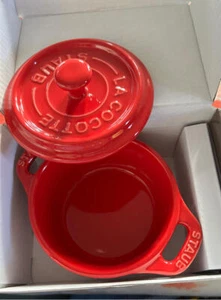 Staub Mini Cocotte 4" Cherry Red NEW Covered Casserole - Picture 1 of 6