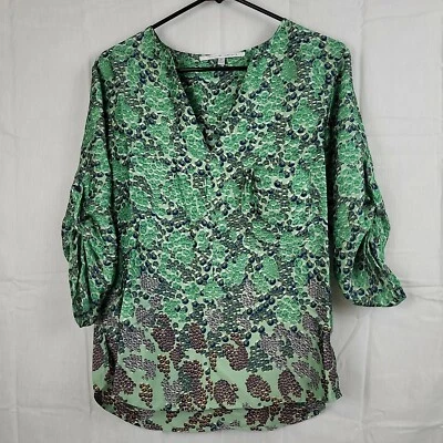 Blusa Top Collective Concepts Mujer Verde Negra Manga Redonda Talla Pequeña Foto 1 de 4