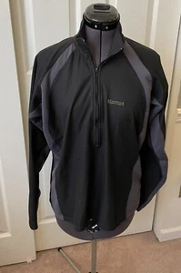 Women's MARMOT Windstopper N25 Black Gray 1/2 Zip Light Pullover Jacket L - Picture 1 of 7