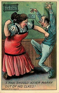 1911 A man should never marry out of his class abusive wife Postcard 24-9906 - Picture 1 of 2