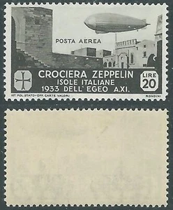 1933 ÄGÄIS LUFTPOST ZEPPELIN 20 LIRE MH * - RC14-9 - Bild 1 von 1