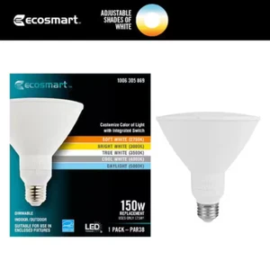 EcoSmart 150-Watt Equivalent PAR38 Dimmable CEC LED Dusk to Dawn Spot Light Bulb - Picture 1 of 6
