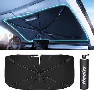 Windshield Sun Shade Umbrella for Car Vinyl Coating Heat Shield Protect 61"x35" - Picture 1 of 7