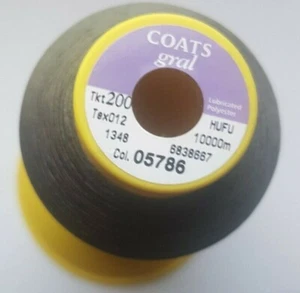 Coats Gral Tkt 200 Tex 012 10.000m Cone Lubricated Polyester Thread Sewing X1 - Picture 1 of 2