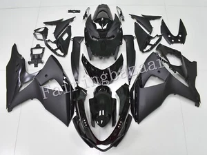 Kit de carenado de carrocería de inyección ABS 2009-2016 GSXR1000 negro mate brillante - Imagen 1 de 7