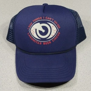 Lagunitas Beer Circus Trucker Hat Dark Blue Mesh Adjustable Snapback Rare Cap - Picture 1 of 7