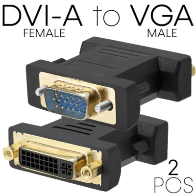 2 x DVI to VGA Adapter Dual Link DVI-A DVI-I to VGA Converter Monitor Adapter - Image 1 of 4