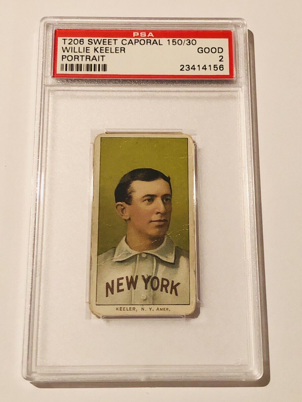 1909-11 T206 Sweet Caporal 150/30 Baseball Willie Keeler HOF Portrait PSA 2