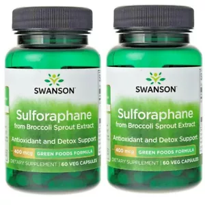Swanson Sulforafano da Estratto di Germogli di Broccoli (400 mcg) 2x60 Cappellini Veggie - Foto 1 di 3