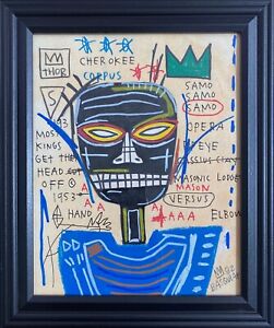 Jean Michel Basquiat Drawing King Samo Rare Vintage Signed 
