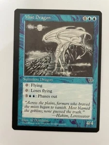 MTG MISPRINT ERROR MISCUT MIRAGE MIST DRAGON OFF CENTER RARE CREATURE BLUE CARD - Picture 1 of 6