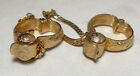 pair of 2 antique gold filled ornate glue guard glove clips holders hooks