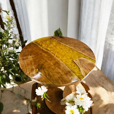 Mesa de jardín cocina cafetería resina epoxi amarilla 24" muebles modernos para el hogar decoración Foto 1 de 4